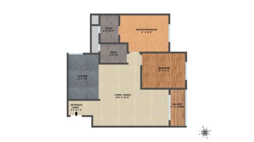 Brigade Northridge (2BHK+2T (1,290 sq ft) 1290 sq ft)