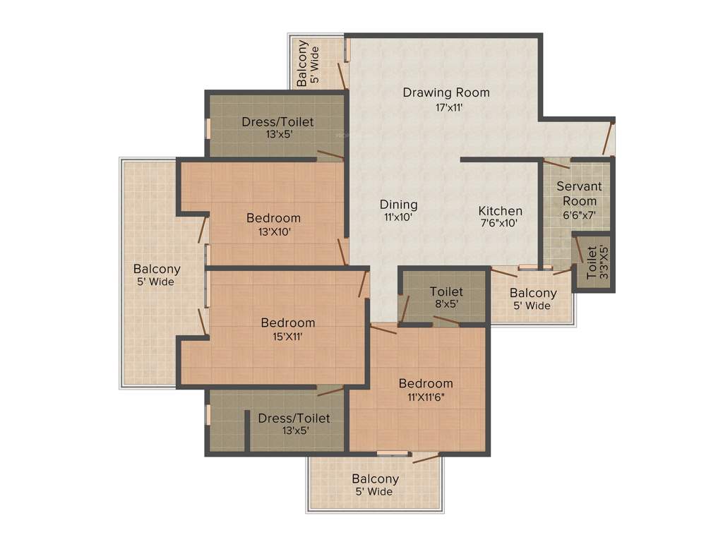 Glad Manidhari Luxuria (3BHK+3T (1,850 sq ft) + Pooja Room 1850 sq ft)