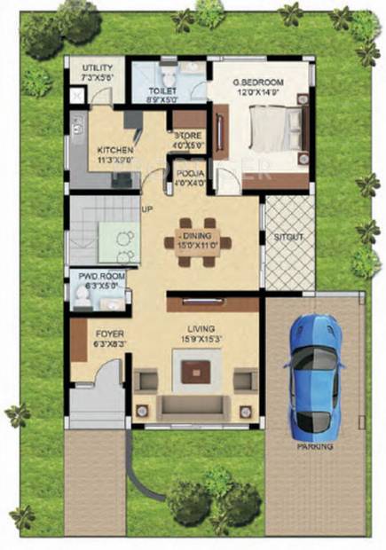 Elysium Villa Park (3BHK+3T (2,270 sq ft) 2270 sq ft)