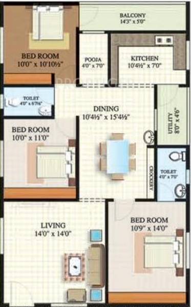 Sardar Splendour (3BHK+3T (1,450 sq ft) + Pooja Room 1450 sq ft)
