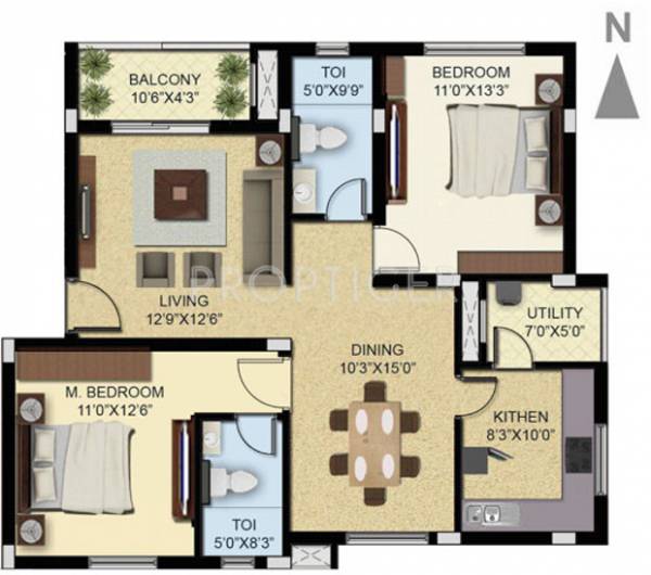 Elysium Palacio (2BHK+2T (1,275 sq ft) 1275 sq ft) Elysium Palacio (2BHK+2T (1,275 sq ft) 1275 sq ft)