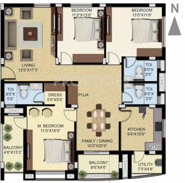 Elysium Palacio (3BHK+3T (1,825 sq ft) 1825 sq ft) Elysium Palacio (3BHK+3T (1,825 sq ft) 1825 sq ft)