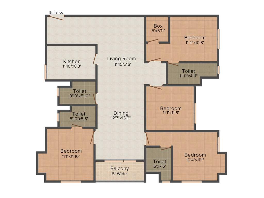 Avishi Trident (4BHK+4T (2,165 sq ft) 2165 sq ft)