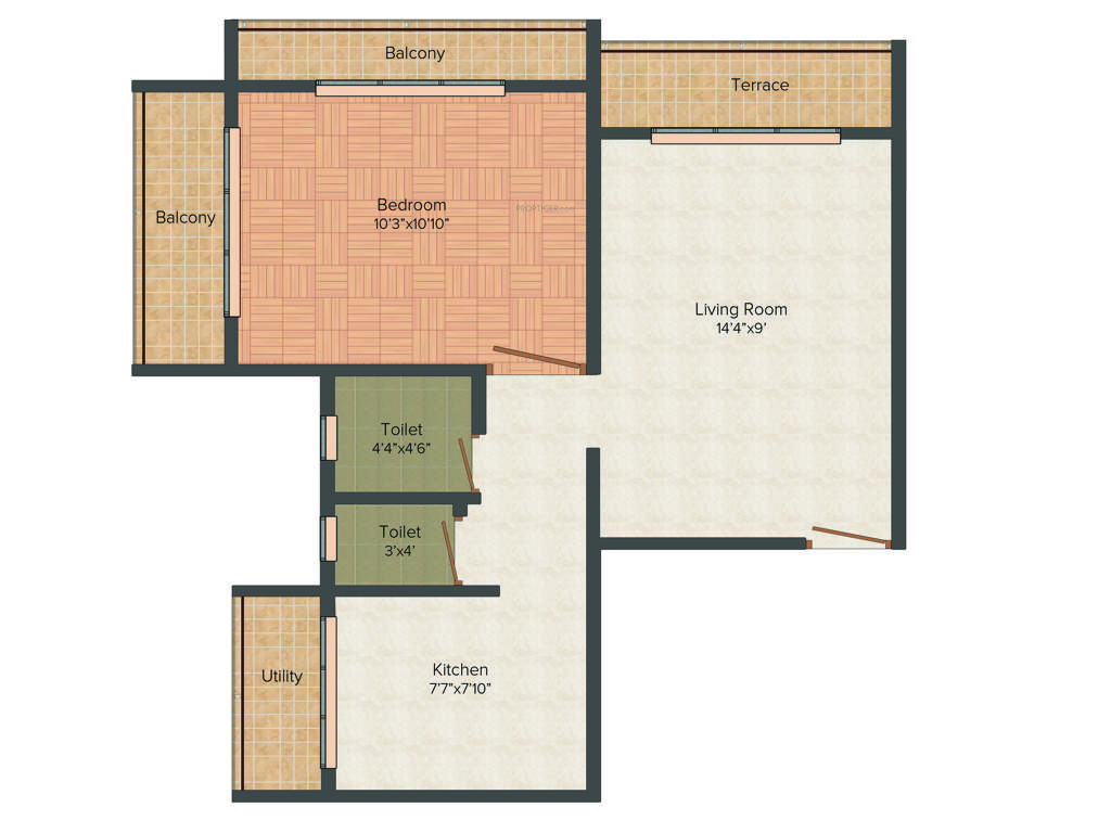 Tater Florence (1BHK+1T (358 sq ft) 358 sq ft)