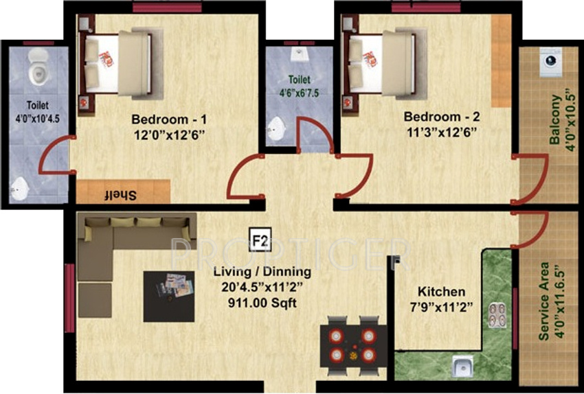 JKB Sri Ashwin (2BHK+2T (911 sq ft) 911 sq ft) JKB Sri Ashwin (2BHK+2T (911 sq ft) 911 sq ft)