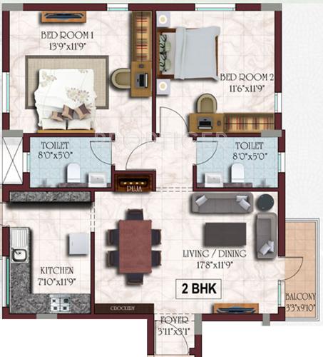 Casagrand Senate (2BHK+2T (1,082 sq ft) 1082 sq ft) Casagrand Senate (2BHK+2T (1,082 sq ft) 1082 sq ft)