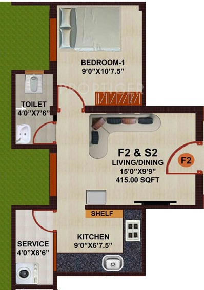 JKB Sri Jeevan (1BHK+1T (415 sq ft) 415 sq ft) JKB Sri Jeevan (1BHK+1T (415 sq ft) 415 sq ft)