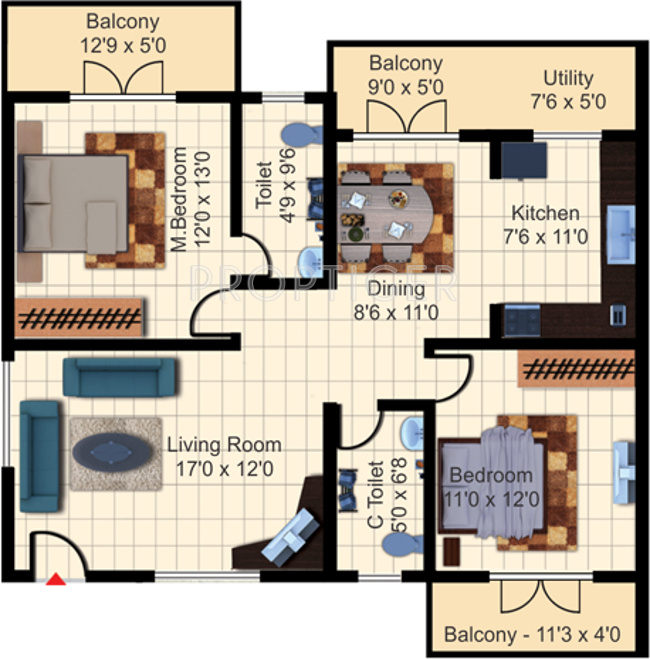 Hexa Supreme (2BHK+2T (1,335 sq ft) 1335 sq ft) Hexa Supreme (2BHK+2T (1,335 sq ft) 1335 sq ft)