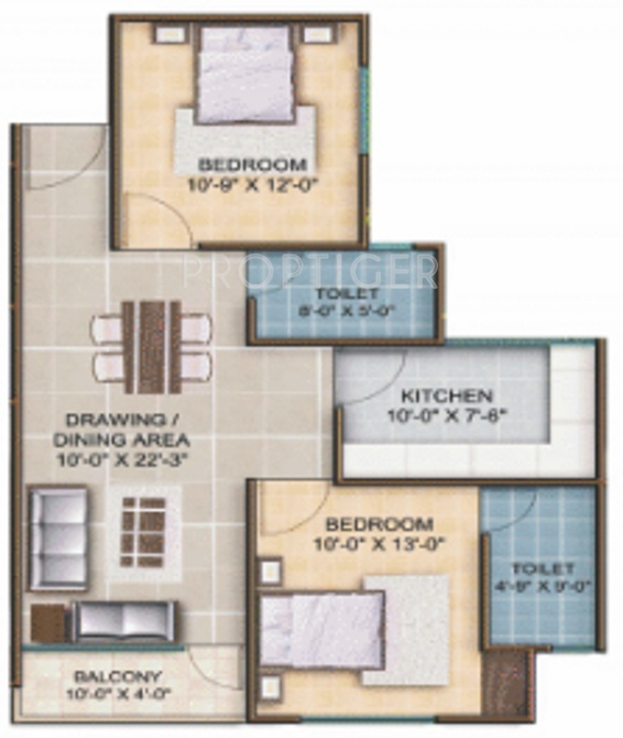 Shivank The Royal Twins (2BHK+2T (1,033 sq ft) 1033 sq ft)