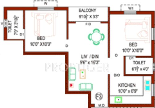 Perfect Pride (2BHK+2T (751 sq ft) 751 sq ft)