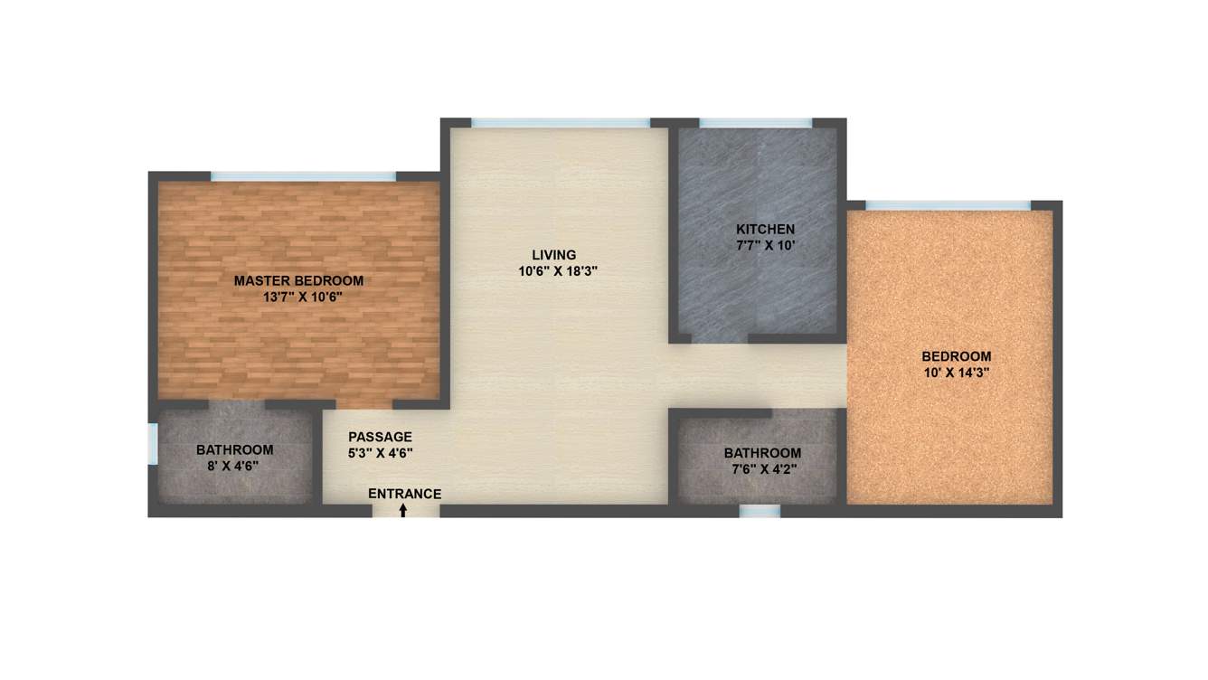 Shivam Imperial Heights (2BHK+2T (1,110 sq ft) 1110 sq ft)