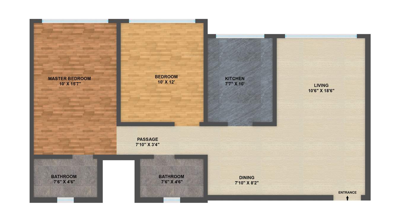 Shivam Imperial Heights (2BHK+2T (1,186 sq ft) 1186 sq ft)