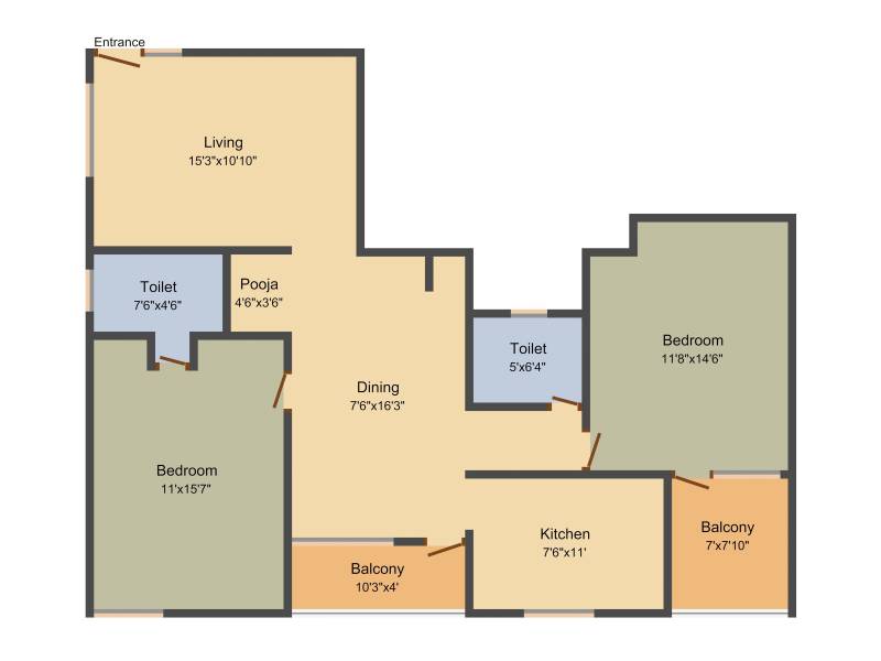Shree Renuka SR Residency (2BHK+2T (1,170 sq ft)   Pooja Room 1170 sq ft)