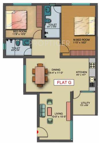 Elysium Gardenia (2BHK+2T (1,225 sq ft) 1225 sq ft) Elysium Gardenia (2BHK+2T (1,225 sq ft) 1225 sq ft)