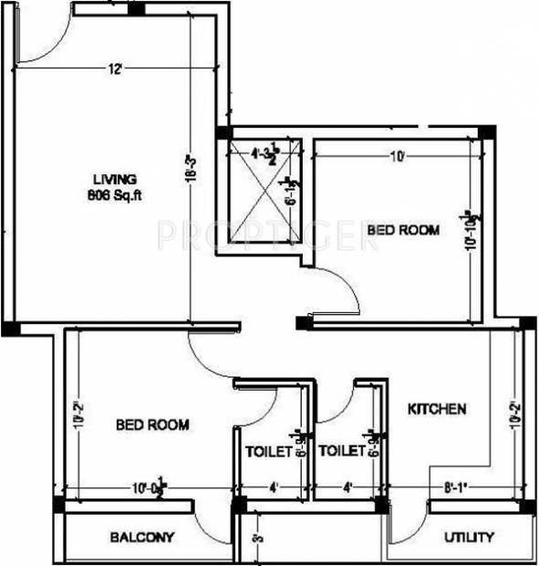 Deepika Temple View Royal Apartment (2BHK+2T (606 sq ft) 606 sq ft)