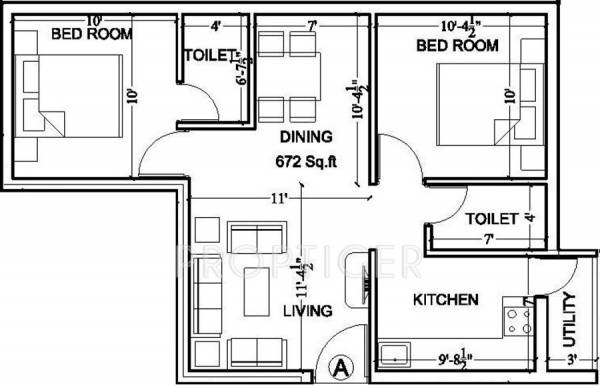 Deepika Maple (2BHK+2T (672 sq ft) 672 sq ft)