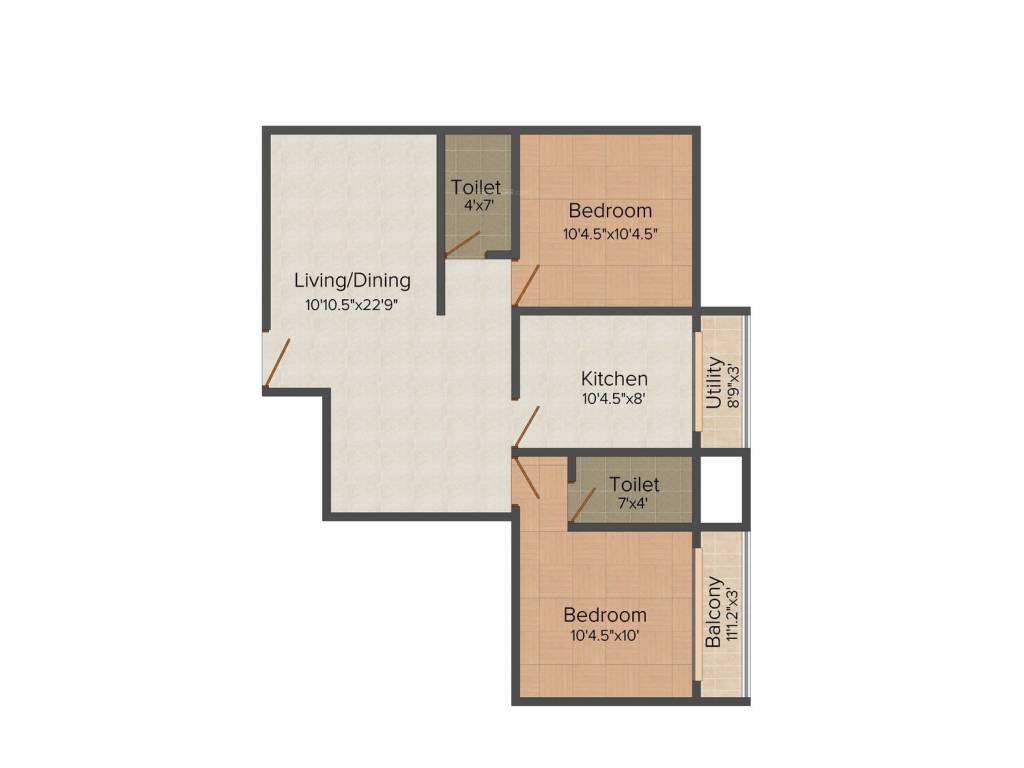 Deepika Maple (2BHK+2T (797 sq ft) 797 sq ft)