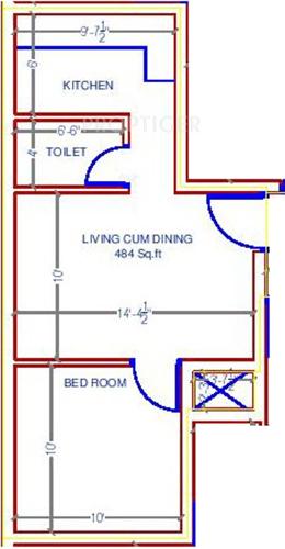 Deepika Daffodil (1BHK+1T (484 sq ft) 484 sq ft)