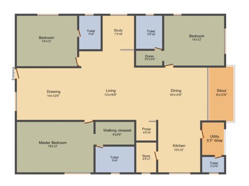 Annapurna White House Celestia (3BHK+3T (2,450 sq ft) Study Room 2450 sq ft) Annapurna White House Celestia (3BHK+3T (2,450 sq ft) Study Room 2450 sq ft)