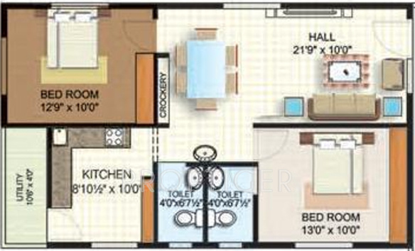 Sardar Columbia Serene (2BHK+2T (1,025 sq ft) 1025 sq ft)