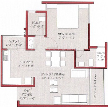 Drew Bela Residency (1BHK+2T (793 sq ft) 793 sq ft)