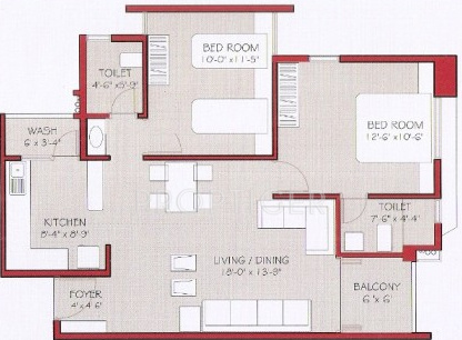 Drew Bela Residency (2BHK+2T (1,085 sq ft) 1085 sq ft)