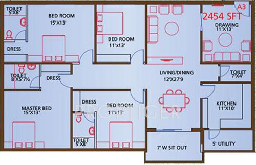 Armsburg Koundinya (4BHK+4T (2,454 sq ft) 2454 sq ft)