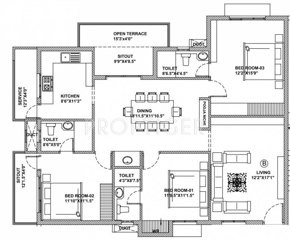 GL Ananda (3BHK+3T (1,684 sq ft) 1684 sq ft)