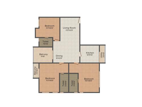 Bhoomi Crimson Square (3BHK+3T (1,745 sq ft) 1745 sq ft)