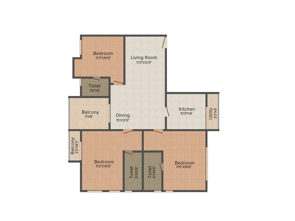 Bhoomi Crimson Square (3BHK+3T (1,745 sq ft) 1745 sq ft)
