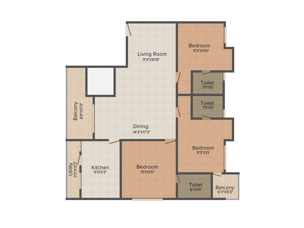 Bhoomi Crimson Square (3BHK+3T (1,812 sq ft) 1812 sq ft)
