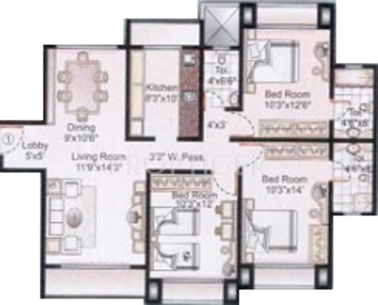 Chandak Breezy Corner (3BHK+3T (1,350 sq ft) 1350 sq ft)