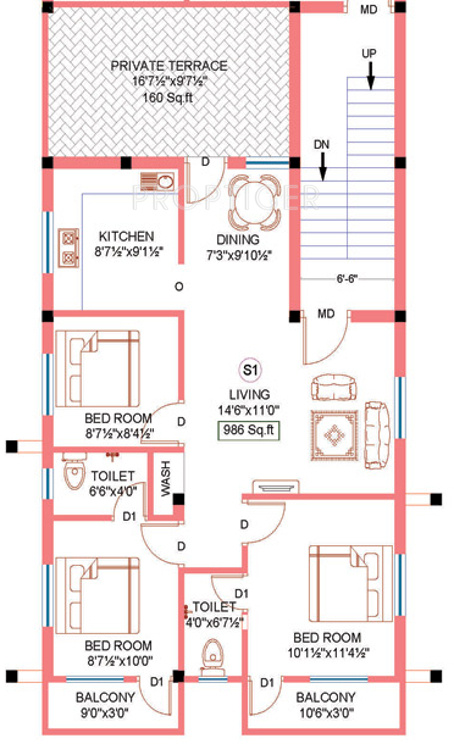 Sekaran Apex Villa (3BHK+2T (986 sq ft) 986 sq ft) Sekaran Apex Villa (3BHK+2T (986 sq ft) 986 sq ft)