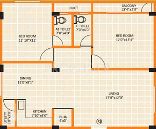 Celebrity Venkata Sahasra (2BHK+2T (1,130 sq ft)   Pooja Room 1130 sq ft)