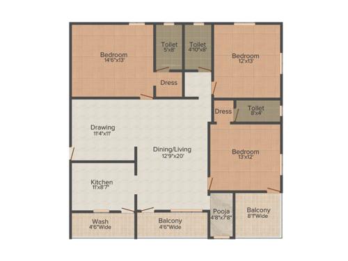 Aditya Ganesh Nivas (3BHK+3T (1,901 sq ft) Pooja Room 1901 sq ft) Aditya Ganesh Nivas (3BHK+3T (1,901 sq ft) Pooja Room 1901 sq ft)