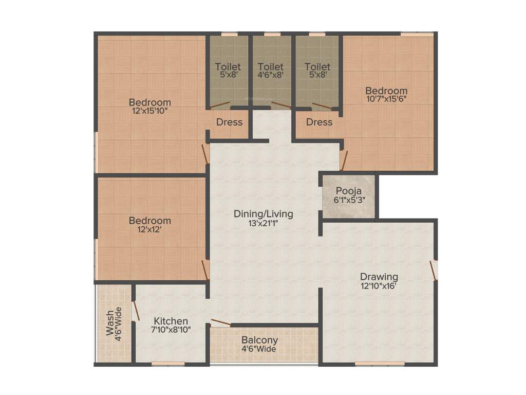 Aditya Ganesh Nivas (3BHK+3T (1,909 sq ft)   Pooja Room 1909 sq ft)