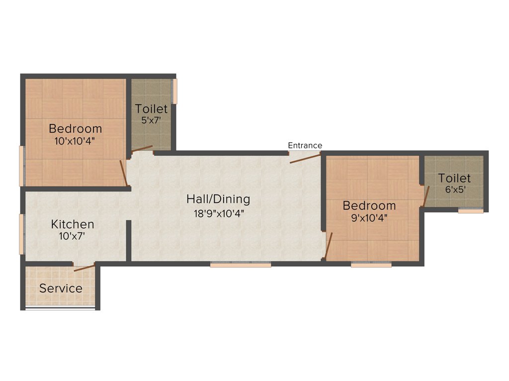 Pawan Sunshine (2BHK+2T (818 sq ft) 818 sq ft)