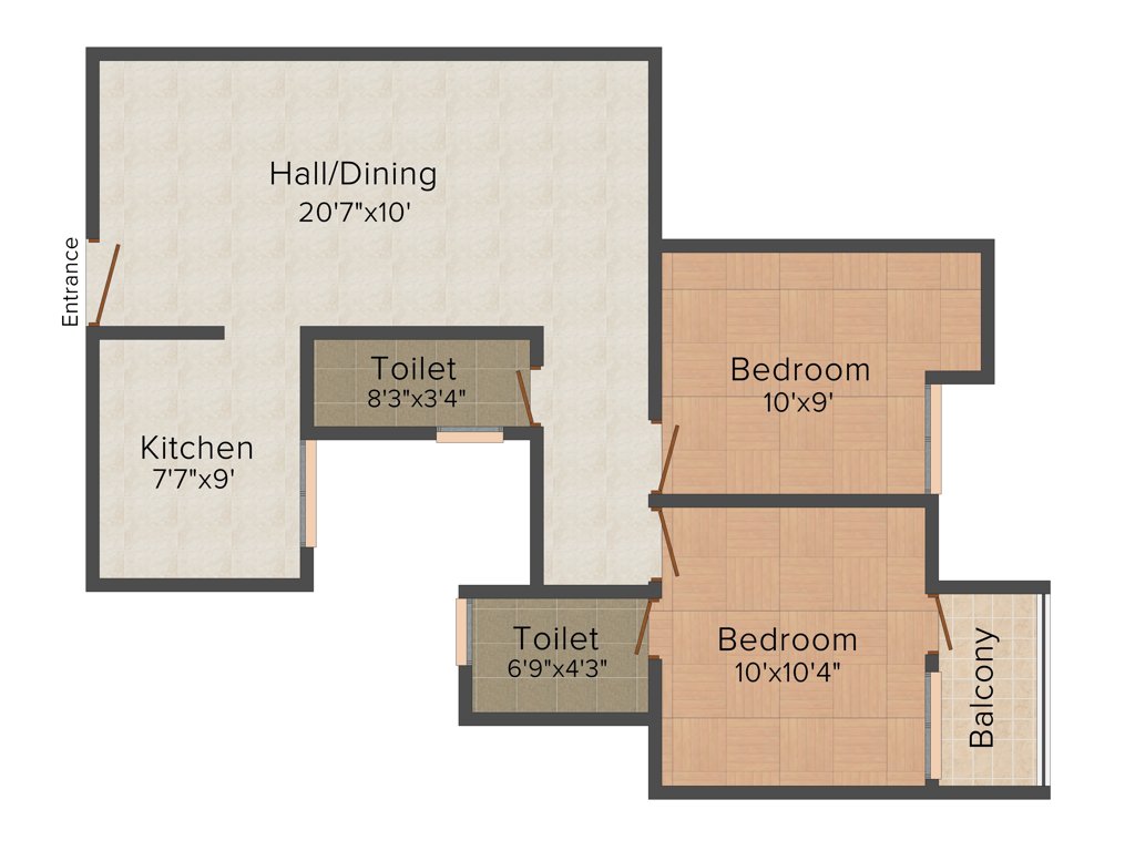 Pawan Sunshine (2BHK+2T (875 sq ft) 875 sq ft)