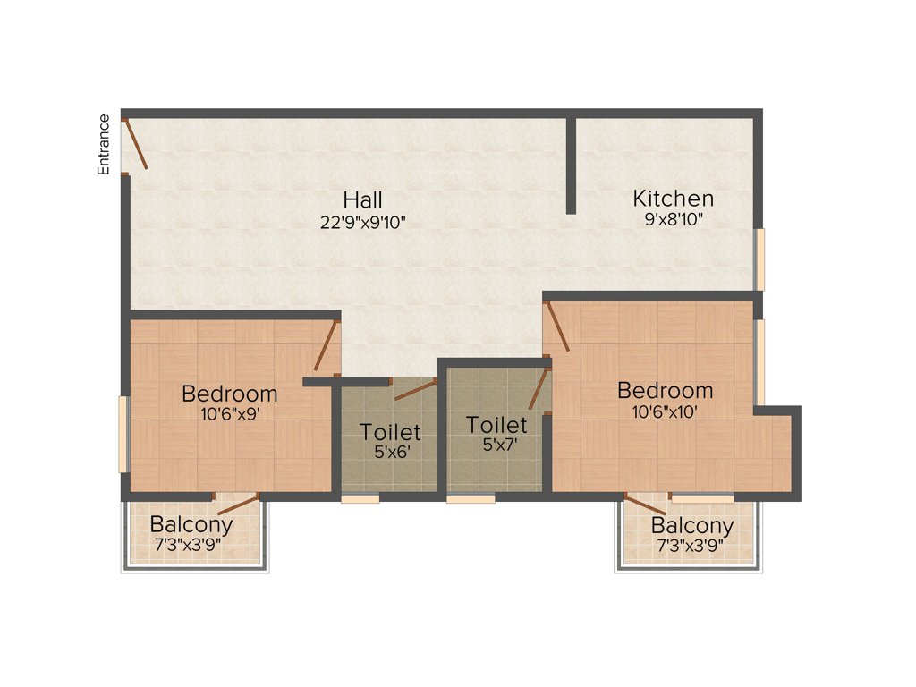 Pawan Sunshine (2BHK+2T (955 sq ft) 955 sq ft)