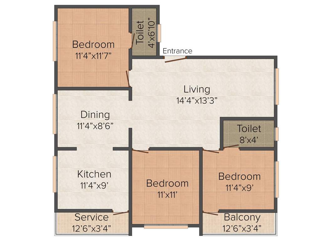 Naveen Amutha Park (3BHK+2T (1,306 sq ft) 1306 sq ft)