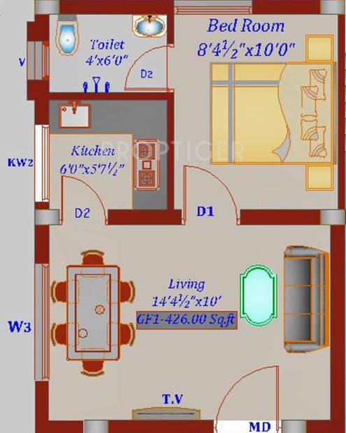 Chennai Marigold (1BHK+1T (426 sq ft) 426 sq ft)