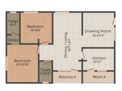 Prakruthi Foundations Elite 2BHK+2T (1,022 sq ft) Prakruthi Foundations Elite 2BHK+2T (1,022 sq ft)