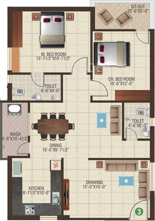 Mahanagar Green Terraces (2BHK+2T (1,230 sq ft) 1230 sq ft)