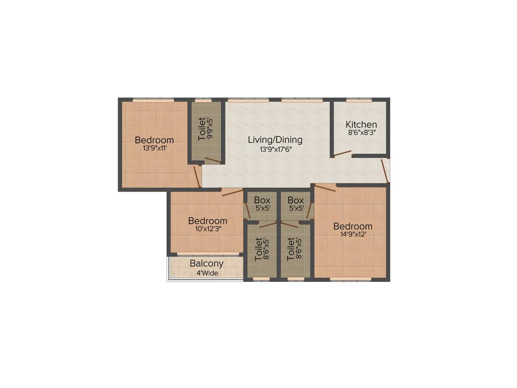 Tirumala Tiru Casa (3BHK+3T (1,665 sq ft) 1665 sq ft)