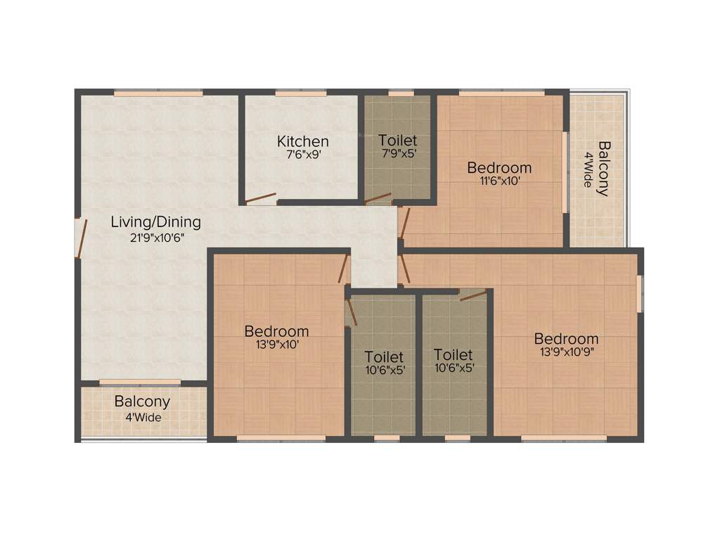 Tirumala Tiru Casa (3BHK+3T (1,671 sq ft) 1671 sq ft)