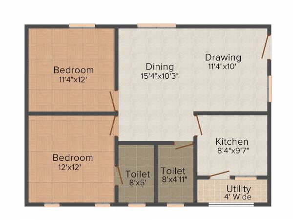 Edifice Tulip (2BHK+2T (1,053 sq ft) 1053 sq ft)