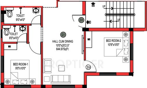 JKB Sri Lalitha (2BHK+2T (644 sq ft) 644 sq ft)