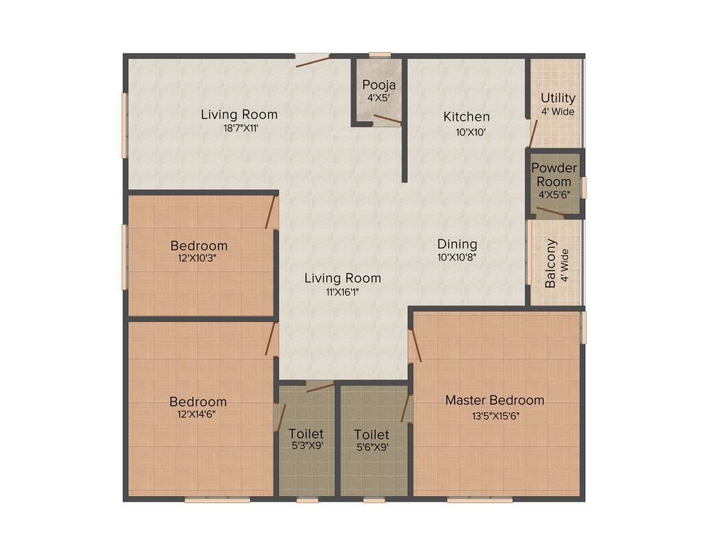 ZR Ivory Towers (3BHK+2T (1,850 sq ft) Pooja Room 1850 sq ft) ZR Ivory Towers (3BHK+2T (1,850 sq ft) Pooja Room 1850 sq ft)