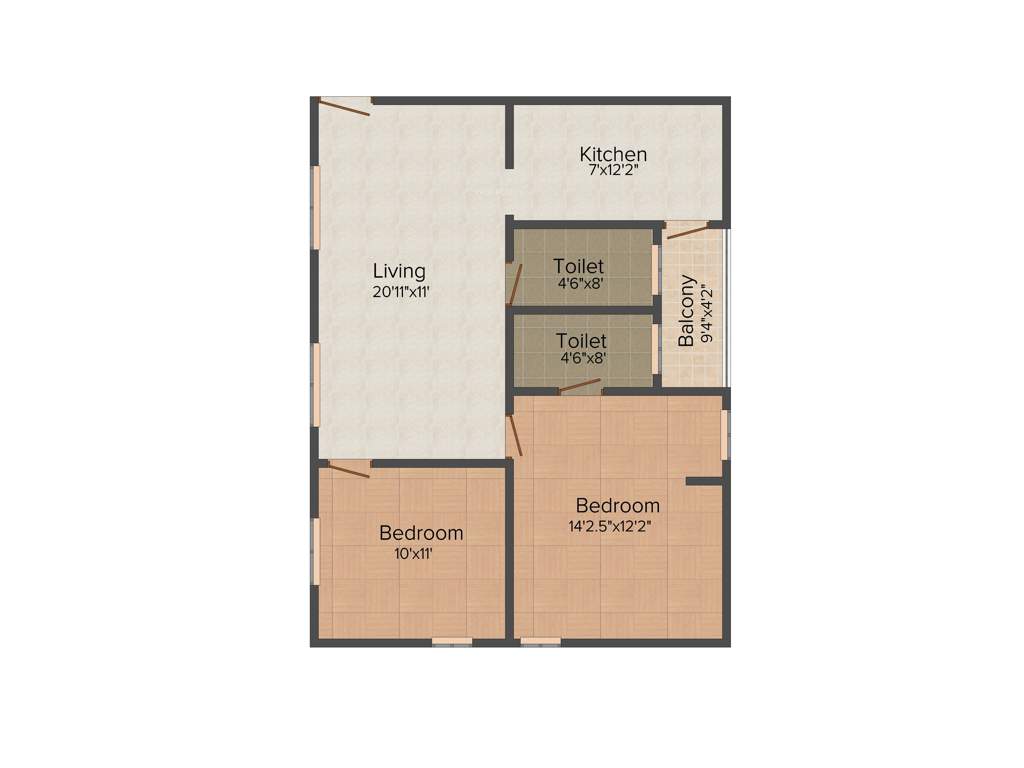 Landmark Hillside (2BHK+2T (1,030 sq ft) 1030 sq ft)