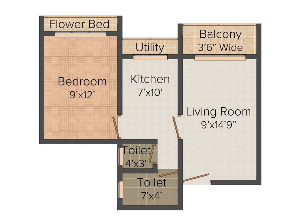 Five Gokul Nagar (1BHK+1T (630 sq ft) 630 sq ft)